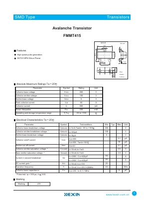 FMMT415 Datasheet PDF KEXIN Industrial