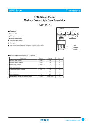 FZT1047A Datasheet PDF KEXIN Industrial