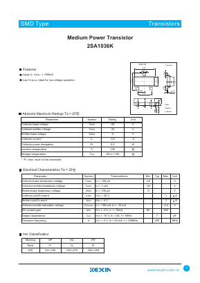 2SA1036K Datasheet PDF KEXIN Industrial