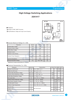 2SA1417 Datasheet PDF KEXIN Industrial