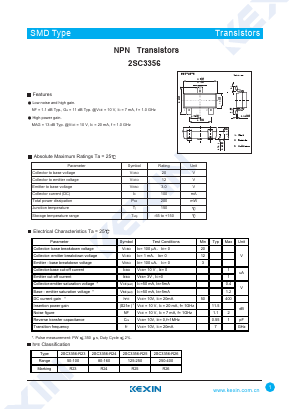 2SC3356-R24 Datasheet PDF KEXIN Industrial