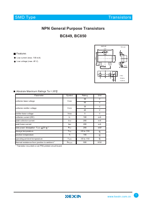 BC850B_ Datasheet PDF KEXIN Industrial