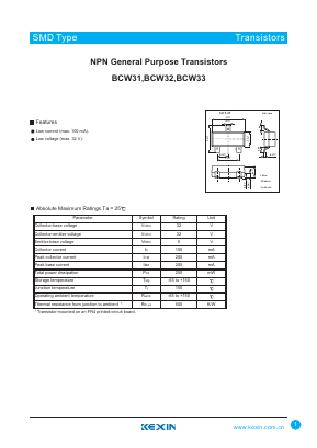 BCW32 Datasheet PDF KEXIN Industrial