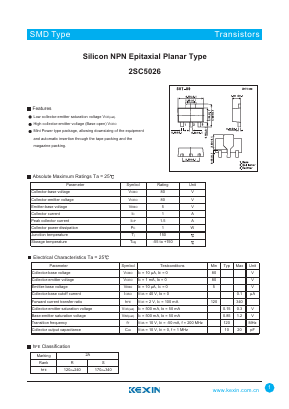 2SC5026 Datasheet PDF KEXIN Industrial