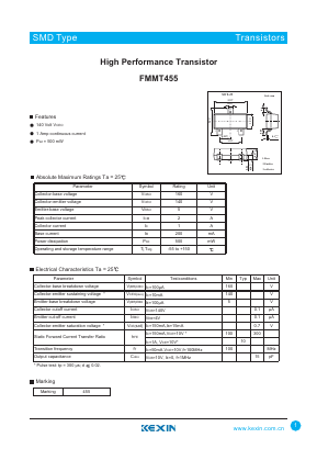 FMMT455 Datasheet PDF KEXIN Industrial
