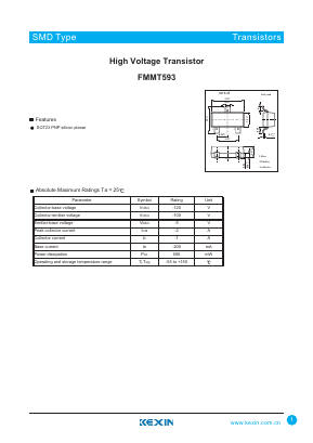 FMMT593 Datasheet PDF KEXIN Industrial