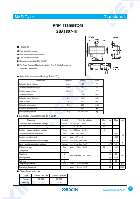 2SA1607-YL4-HF Datasheet PDF KEXIN Industrial