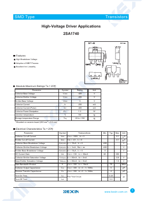 2SA1740 Datasheet PDF KEXIN Industrial