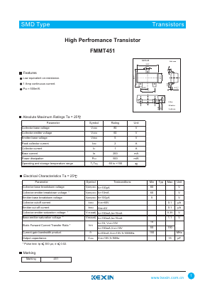 FMMT451 Datasheet PDF KEXIN Industrial