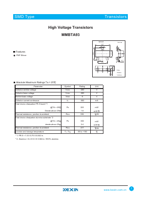 MMBTA93 Datasheet PDF KEXIN Industrial