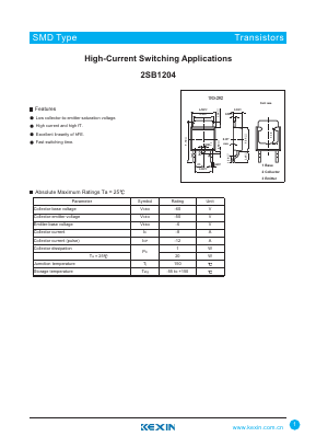 2SB1204 Datasheet PDF KEXIN Industrial