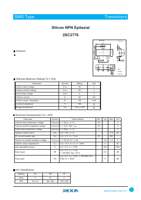 2SC2776 Datasheet PDF KEXIN Industrial