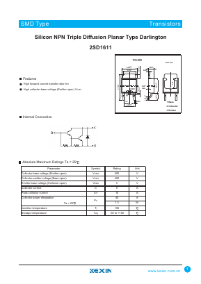 2SD1611 Datasheet PDF KEXIN Industrial