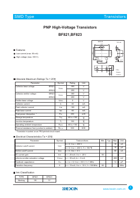 BF823 Datasheet PDF KEXIN Industrial