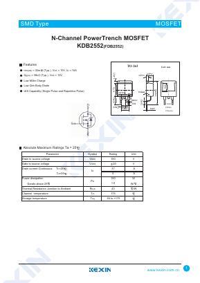 FDB2552 Datasheet PDF KEXIN Industrial