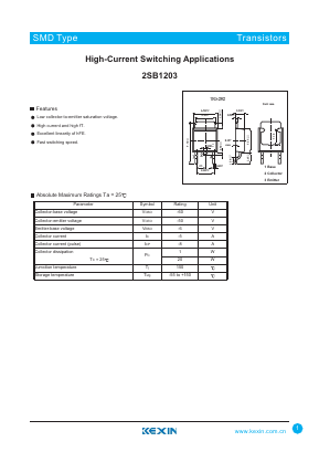 2SB1203 Datasheet PDF KEXIN Industrial