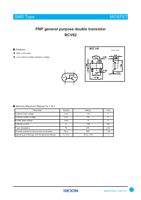 BCV62C Datasheet PDF KEXIN Industrial