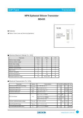 BD435 Datasheet PDF KEXIN Industrial