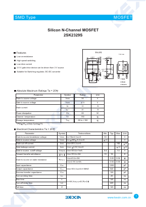 2SK2329S Datasheet PDF KEXIN Industrial