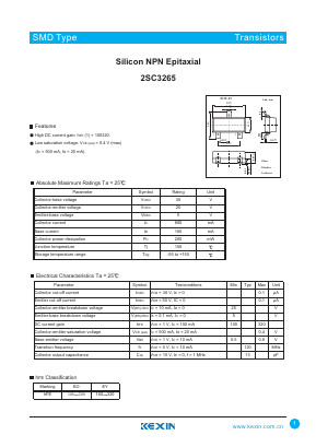 2SC3265 Datasheet PDF KEXIN Industrial