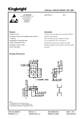 AA5060PBC-G Datasheet PDF Kingbright
