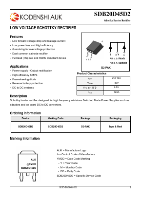 SDB20D45D2 Datasheet PDF Kersemi Electronic Co., Ltd.