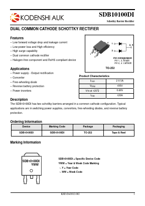 SDB10100DI Datasheet PDF Kodenshi Auk Co., LTD