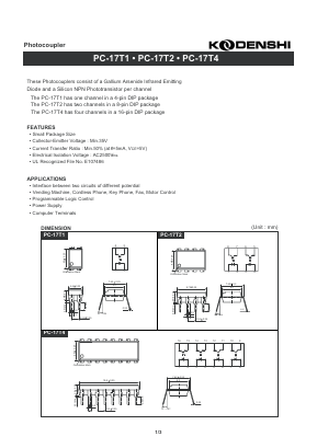 PC-17T1 Datasheet PDF Kodenshi Auk Co., LTD