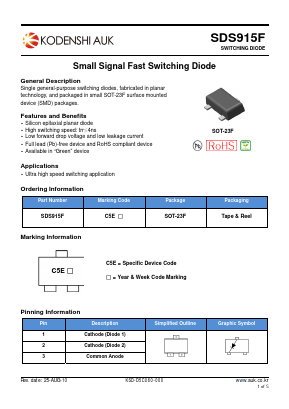 SDS915F Datasheet PDF Kodenshi Auk Co., LTD