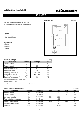 KLL-5EB Datasheet PDF Kodenshi Auk Co., LTD