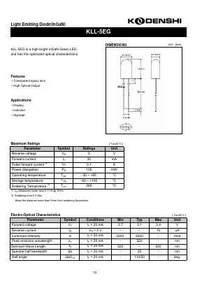 KLL-5EG Datasheet PDF Kodenshi Auk Co., LTD