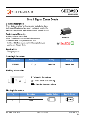 SDZ8V2D Datasheet PDF Kodenshi Auk Co., LTD