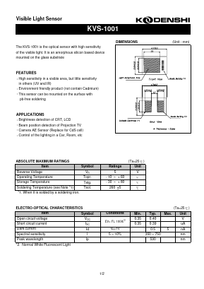 KVS-1001 Datasheet PDF Kodenshi Auk Co., LTD