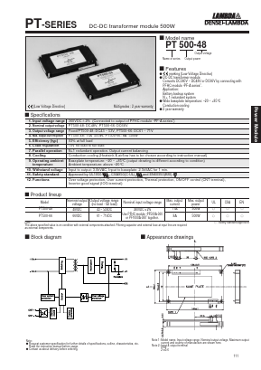 PT500-66 Datasheet PDF DENSEI-LAMBDA