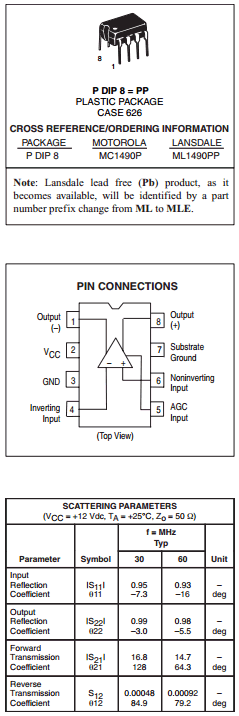 MC1490P Datasheet PDF LANSDALE Semiconductor Inc.