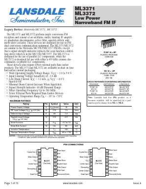 ML3372 Datasheet PDF LANSDALE Semiconductor Inc.