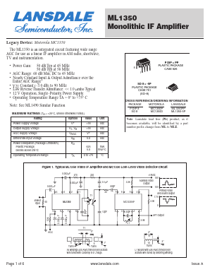 MC1350P Datasheet PDF LANSDALE Semiconductor Inc.