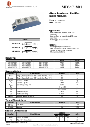 MD36K16D1 Datasheet PDF Shanghai Leiditech Electronic Technology Co., Ltd