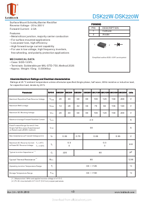 DSK22W Datasheet PDF Shanghai Leiditech Electronic Technology Co., Ltd