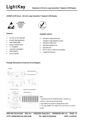 LD200011AUW Datasheet PDF LightKey Optoelectronics Ltd.
