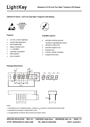 LD2541UUO Datasheet PDF LightKey Optoelectronics Ltd.