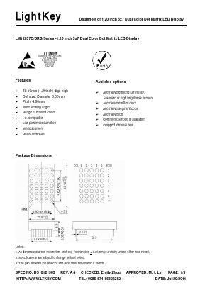 LM12057ERG Datasheet PDF LightKey Optoelectronics Ltd.
