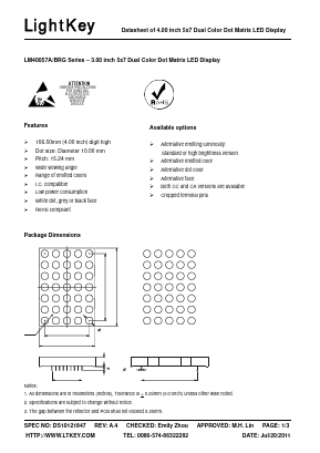 LM40057AURUG Datasheet PDF LightKey Optoelectronics Ltd.