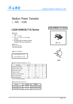 L2SA1036KRLT3G Datasheet PDF Leshan Radio Company,Ltd