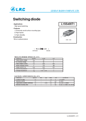 L1SS400T1 Datasheet PDF Leshan Radio Company,Ltd