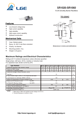 SR1020 Datasheet PDF Shenzhen Luguang Electronic Technology Co., Ltd