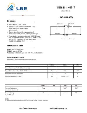 1N4693 Datasheet PDF Shenzhen Luguang Electronic Technology Co., Ltd