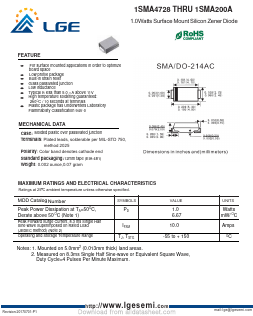 1SMA130A Datasheet PDF Shenzhen Luguang Electronic Technology Co., Ltd