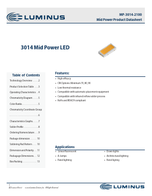 MP-3014-2100-27-90 Datasheet PDF Luminus, Inc
