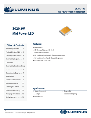 MP-3020-3100-27-80 Datasheet PDF Luminus, Inc